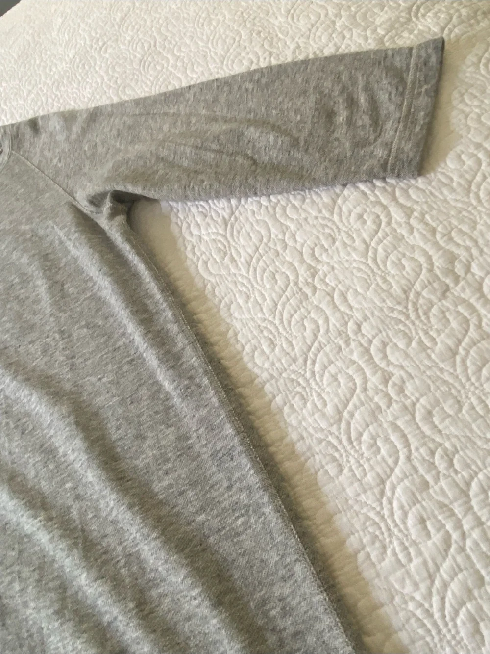 J. Crew Heather Gray 3/4 Sleeve Cotton Blend French Terry Shift Dress Size Large